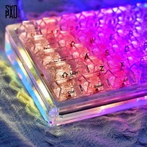 사오파오 LED투과 앵그리st 투명 키캡 PC 체리 염료승화 정각/측각/무각 (6가지), 투명무각 146키