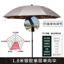 낚시 낚시용 파라솔 바람막이 야외 각도조절 민물낚시 각도기 텐트 대형 그늘막 비치 우산, 실버1.8m