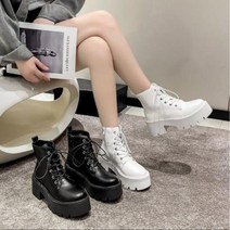 여성 명품 워커 사계절 멋내기 통굽 어글리 레이스업 발편한 7cm 미들워커