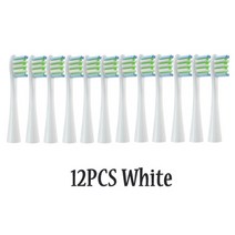 oclean xx proz1f1oneair 2se 소닉 전동 칫솔 듀폰 소프트 강모 노즐 용 12pcs 교체 브러시 헤드, 12화이트