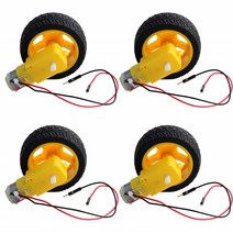 기어드모터 4 개 dc 전기 박스 듀얼 샤프트 tt 플라스틱 타이어 타이어 휠 dc 3 6v arduino 스마트 자동차에 적합, 없음