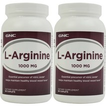 GNC L-아르기닌 1000mg 캐플렛, 90정, 2개