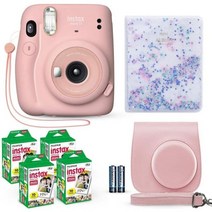 후지 인스탁스 Mini 11 즉석 카메라 블러쉬 핑크 액세서리 번들, Blush Pink, 1개