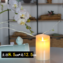 케이크캔들 usb충전 led전자 양초 램프흔들리는 복사 리얼모조 결혼식 고백 로맨틱 술집 인테리어 안내등, T22-충전 광택면 8.5*20cm