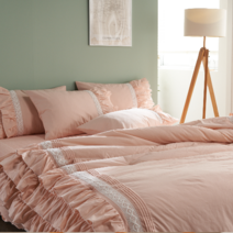 아이보리아이 60수고밀도핀턱프릴 이불세트QK겸용