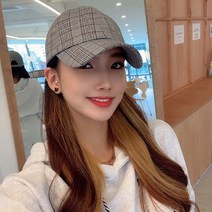 델리 모던 탐체크 볼캡 모자 3color