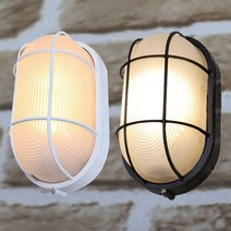 방수 벽등 타원망 빈티지 벽부등 블랙 화이트, 타원망 벽등 블랙 대 사이즈(등기구만)