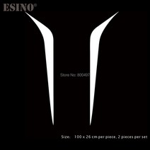 2x 새로운 스타일링 자동 DIY 데칼 줄무늬 바디 비닐 후드 커버 스티커 필름, Glossy White