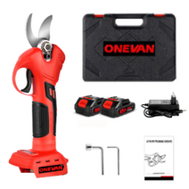 ONEVAN 무선 충전 전동 자동 고지 전지가위 나무 원예 가지치기 과수원, 1000W