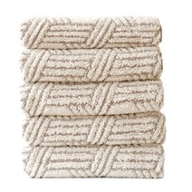 클라우망 무연사 헥사곤 타올 부드러운수건 140g X 5장 세트, 5. 브라운 5장