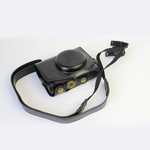 휴대용 PU 가죽 케이스 카메라 가방 커버 캐논 SX740 SX740HS SX720HS SX720 SX730HS SX730 파우치 숄더 스트랩 포함, 03 Black