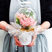 아크릴 꽃풍선 레이스 카네이션 선물 어버이날 스승의날 (캐리어포함), 핑크