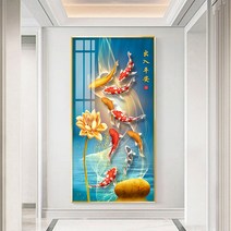Yangzhou 3D 다이아몬드 황금 물고기 대형 보석십사수 라운드 큐빅 DIY세트 집순이 집돌이 취미 태교십자수200010715, 40x50