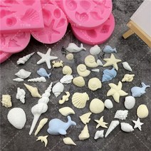모양틀 입체 두꺼운 월병 diy lovely shell 불가사리 조가비 실리콘 초콜릿 금형 물고기 인어 꼬리 퐁당 케이크 도구 점토 수지 아트 금형 몰드 가정용 베이킹, 6142