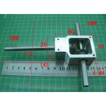 나선형 베벨 기어 박스 소형 감속비 1:1 이중 출력 샤프트 8MM90 도 정류기 감속기 조립, 02 Shaft D10MM