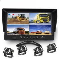 화물차 버스 4채널 블랙박스 10인치 트럭용 차량용cctv, 듀얼 스크린 7인치  LED 카메라 2개