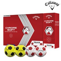 캘러웨이 크롬소프트22 트루비스 3피스 골프공, 트루비스 화이트/레드