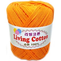 행복뜨기 뜨개실 털실 리빙코튼 면100% 모칠라백 가방실 면실 면사 뜨개질실 손뜨개실, 283베이비주황, 170m, 1개