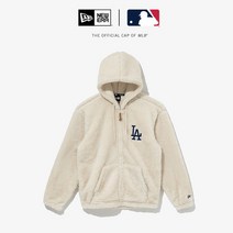 뉴에라 AP 13338647 MLB 소프트 보아 LA 다저스 후드 집업 오프 화이트, 없음
