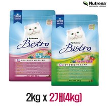 카길 뉴트리나 비스트로 캣 2kg x 2개(4kg) 어덜트 키튼 고양이사료, 비스트로캣 어덜트x2개