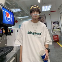 CIUUC 남자 반팔 티셔츠 남자 2022 년 새로운 트렌드 느슨한 조커 코튼 여름 홍콩 바람 옷