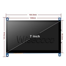 7인치 라즈베리 파이 4 3B 디스플레이 휴대용 모니터 1024x600 정전식 터치 스크린 LCD 패널, 한개옵션0
