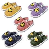 스마일 털 슬리퍼 EVA 쿠션 사무실 퍼 실내화 층간소음 커플 뽀글이 가족 겨울 방한 거실화