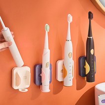 1+1 붙여쓰는 전동칫솔 거치대, 네이비_옐로우, 화이트_오렌지