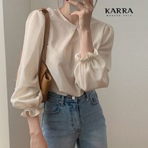 카라 KARRA 77까지 소매셔링핀턱블라우스 KB3SBL081C