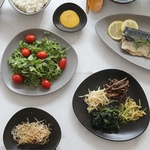 감성 조약돌 메인 접시 5종(홈 파티 집들이 브런치 대형 플레이트 예쁜 도자기 그릇), 그레이