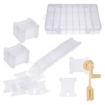 100피스 플라스틱 십자수 보빈 자수 실 오거나이저 박스 공예 DIY 바느질 보관용