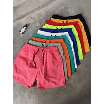 남자 형광 컬러 비치 밴딩 반바지