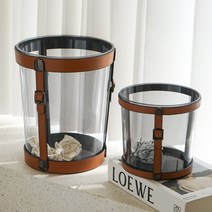 사무용 레트로 쓰레기통 투명 욕실 싱크대 침실 책상, 그레이/대형