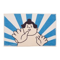 화장실발매트 욕실 바닥 매트 발 목욕 입구 문 카펫 도어 물 흡수성 미끄럼 방지 만화 캐릭터, 35. 100CM×150CM 대형 스모 선수 B