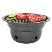 꾸버스 원형 로스터그릴(대형) 캠핑 야외 식당 업소용 화로대 숯불 직화 바베큐그릴, 단품, 1개
