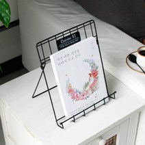 접이식 미니 이젤 철제 잡지꽂이 안내판 브로슈어 메뉴판 거치대 독서대 북홀더, 아이보리(KG8238)