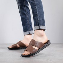 indian 남성 사무실 발볼편한 가죽 슬리퍼 2278