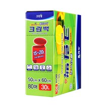크린랩 분리수거 크린백 비닐 봉투/봉지 쓰레기 재활용 쓰봉 20L/30L/50L 리터 대형 큰 김장 위생 일회용품, 30L 80매, 1개