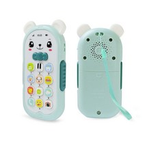 오락 전화 완구 Teether 음악 음성 및 라이트 전자 기계 조기 학습 위한 선물, 03 Light Blue