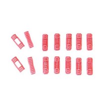 12피스 스몰 미니 타이니 스냅 온(클립 온) 헤어 롤러 핑크