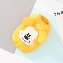 강아지 외출복 외투 자켓 애견옷디즈니 애완 동물 개 옷 겨울 따뜻한 미키 마우스 자켓 코튼 작은 중형 조, 05 Yellow_01 XS