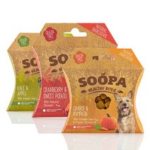 SOOPA 수파 영국 수입 비건 애견 건강간식 그레인프리 100% 식물성 야채 헬시 바이트, 헬시바이트 당근&호박 50g