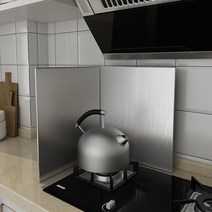 스테인레스 주방 방열판 고온 기름 방지 차단 차폐막, 2개 접힌 높이 43x깊이 40 강철 테두리