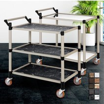 신대형 2단 3단 식당 업소용 서빙카트 이동식주방카트 식당용웨건 배식, 1개, 골드제브라 2단 신대