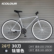 픽시자전거 디자인 입문용 출퇴근 리버스 로드 클래식 경량 대학생, 티타늄 실버-26인치-30스포크