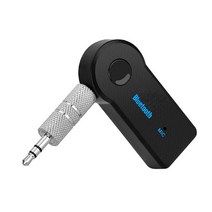 차량용블루투스리시버 카팩 2-in-1 무선 블루투스 5.0 트랜시버 어댑터 3.5mm 자동차 음악 오디오 aux a2dp 헤드셋 수신 JX, 검은색