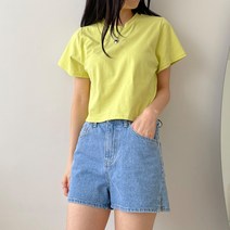 투데이앤룩 면스판 크롭 반팔티셔츠 6color