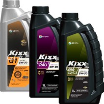 킥스파오 Kixx PAO G1 5W20 5W30 5W40 1L 합성 가솔린 LPG 디젤 엔진오일, 1통, Kixx PAO A3/B4 5W-30 1L