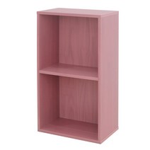 에이치엔하나 공간박스 1단2단3단4단 책장 칼라박스 낮은책장 수납형서랍, 공간2단(진달래)