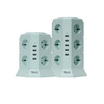 텔로 타워형 멀티탭 12+17구 (USB 5구 포함), 블랙/블랙